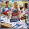 4 Pcs 4th of July Decorations Patriotic Memorial Day Tabletop Decorations Red White Blue Table Centerpieces Sign for Office Tiered Tray Home Shelf 250th Anniversary(Happy Usa)